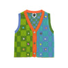 YANYAN KNITS 25 Spring/Summer Embellished Plaid Vest YYK-YYW25-0061-LL Blue-Green